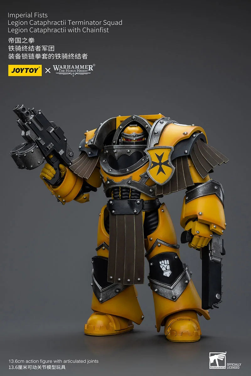 JOYTOY Warhammer 30K 1/18 Imperial Fists Legion Cataphractii Terminator Squad Action Figure Game Military Soldier Figurine Toy