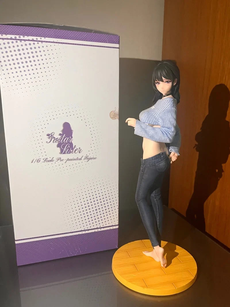 In Stock New 27cm Genuine Hitomio《She Is Real》 Guitar Sister Jeans Series Sexy Anime Figure  Decoration Desktop Collectible Toys