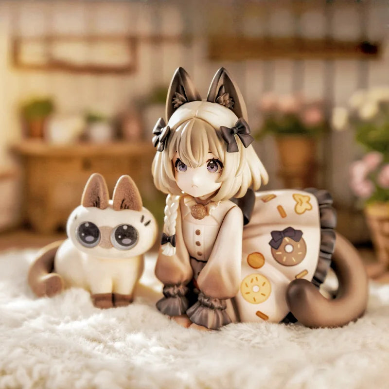 Ribose Tea Time Cat×Siamese Cat Little Beans Friendship Collaboration Set Special Ver Anime Figure Desktop Cute Figures Toy Gift