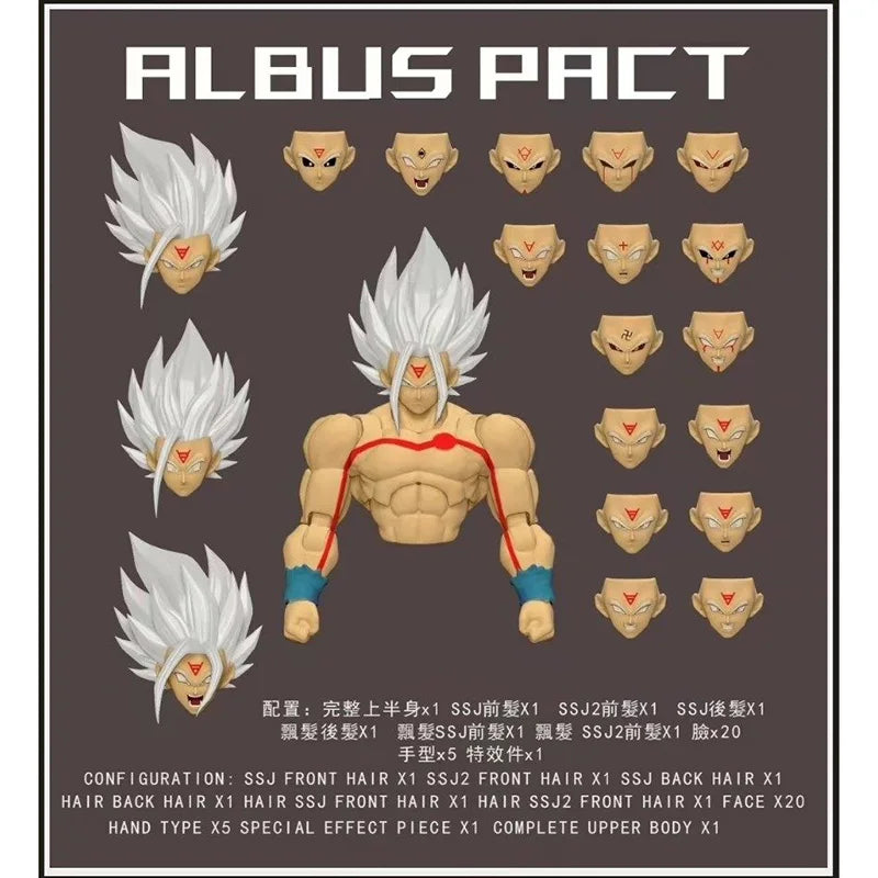Black Hole Toys Studio Dragon Ball Son Goku Action Figure White God Pvc Upper Body Plainface Carving SHF Accessory Kit Toy Gift