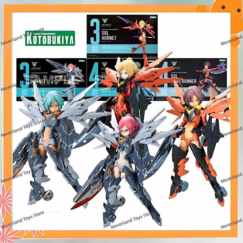 Kotobukiya Megami Device Model Kit Sol Hornet Road Runner Low Cisibility Anime Figure Mobile Suit Girl Action Figures Toys