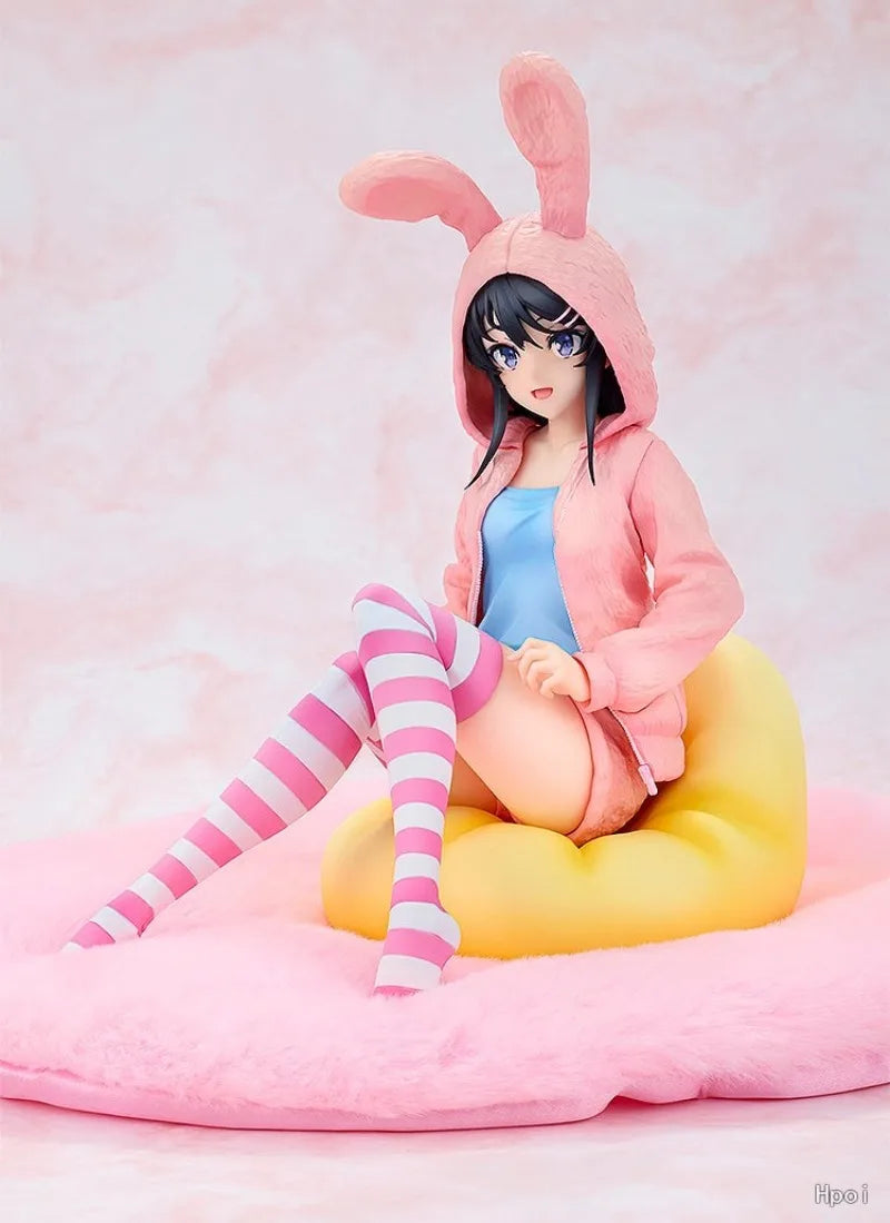In stock Kadokawa Genuine Sakurajima Mai Rabbit ear coat VER.PVC Action Anime Figure Model Toys Figure Collection Doll Gift