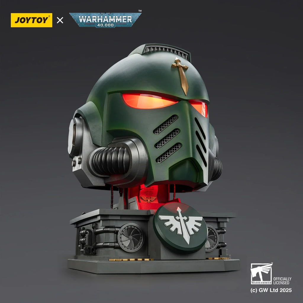 Dark Angels MKX Helmet 1:1 Action Figure Wear JOYTOY Warhammer 40K Toys Model Dark Angels Collection Helmets Display Stand