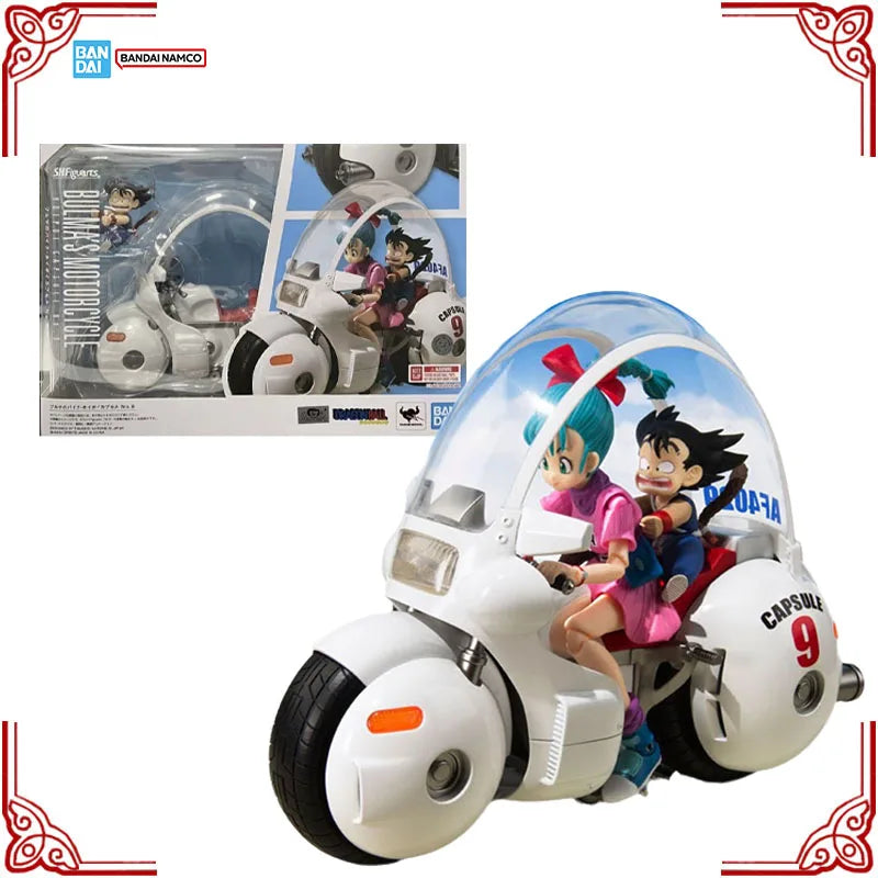 Auf Lager Original Bandai Dragon Ball Modellbausatz SHF Bulmas Motorrad Hoipoi Kapsel Nr. 9 Anime Actionfigur Sammlung Modell Spielzeug