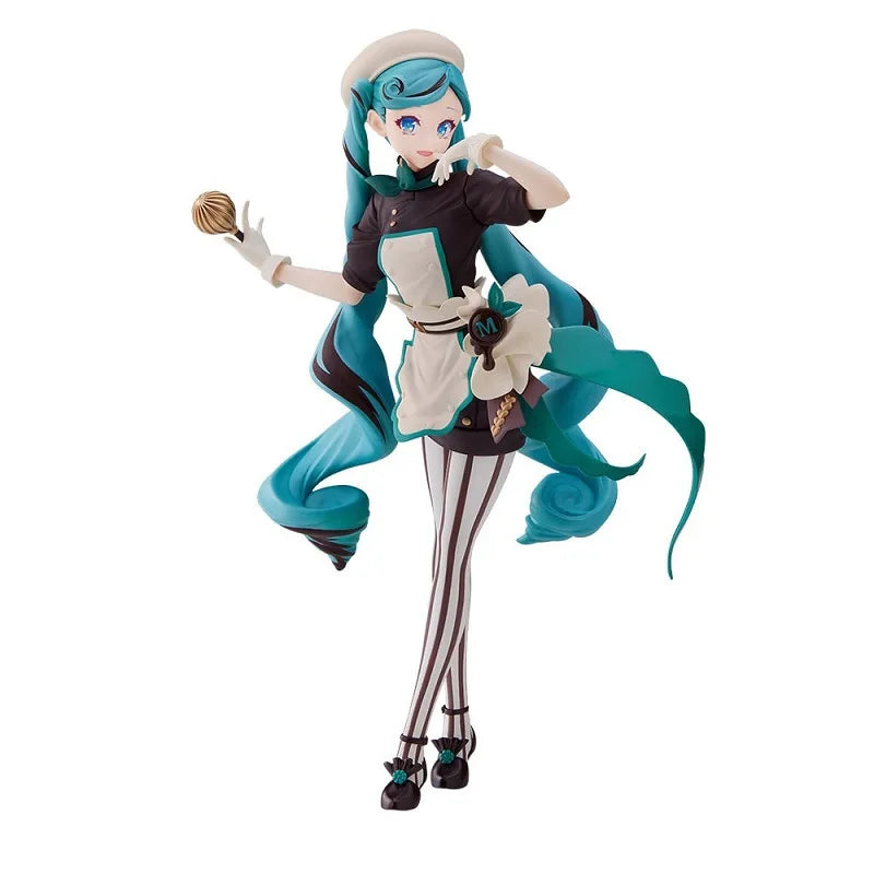 Hatsune Miku Dark Chocolate Bitter Pastry Chef Melty Cheerleading Anime Action Figure Desktop Ornaments Collectible Model Toy
