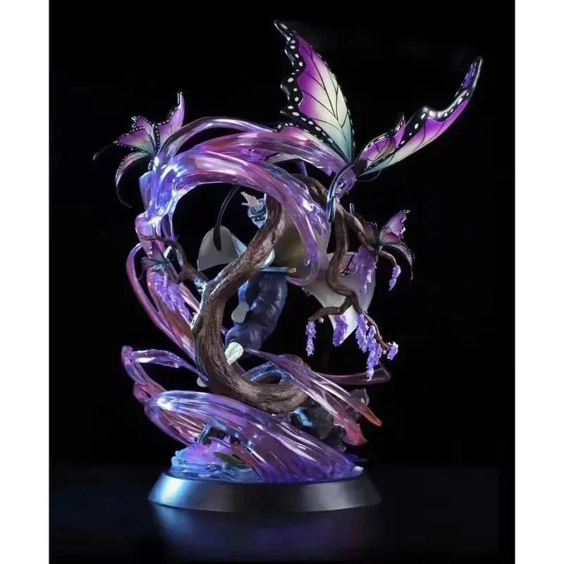 33cm Demon Slayer Kochou Shinobu Gorgeous Special Effects Fighting Posture Statue Animation Model Collection Ornaments Gifts