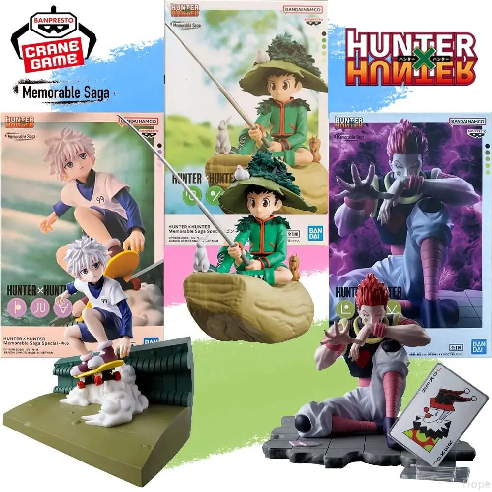 Original BANPRESTO Memorable Saga Special HUNTER HUNTER Killua Zoldyck Gon Freecss Hisoka Figure Anime Model Toy