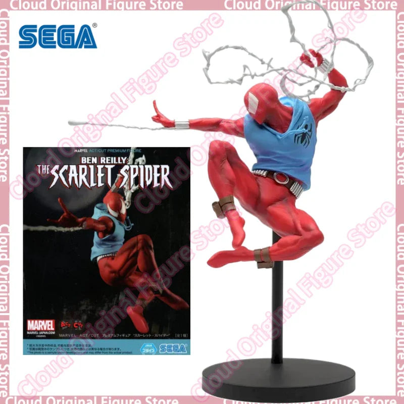 Auf Lager 100% Original SEGA ACT CUT SCARLET SPIDER SPIDER-MAN Dekoration Figur Action PVC 18cm Modell Sammlung Hobby