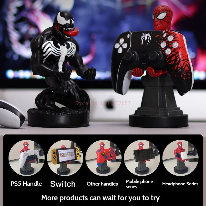 New Avengers Anime Spider-Man Venom Ps5 Xbox Base Display Bracket Deadpool Action Figure Toys Mobile Phone Ps4 Holder Model Doll