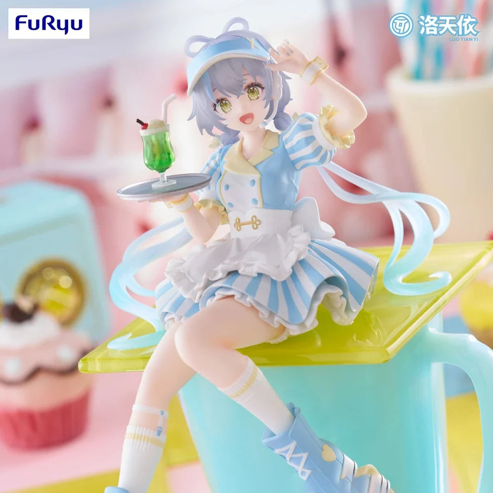 100% Original FuRyu Noodle Stopper Figure Vsinger Luo Tianyi Waitress Ver. Anime Figure Action Figure Model Decoration Kawaii