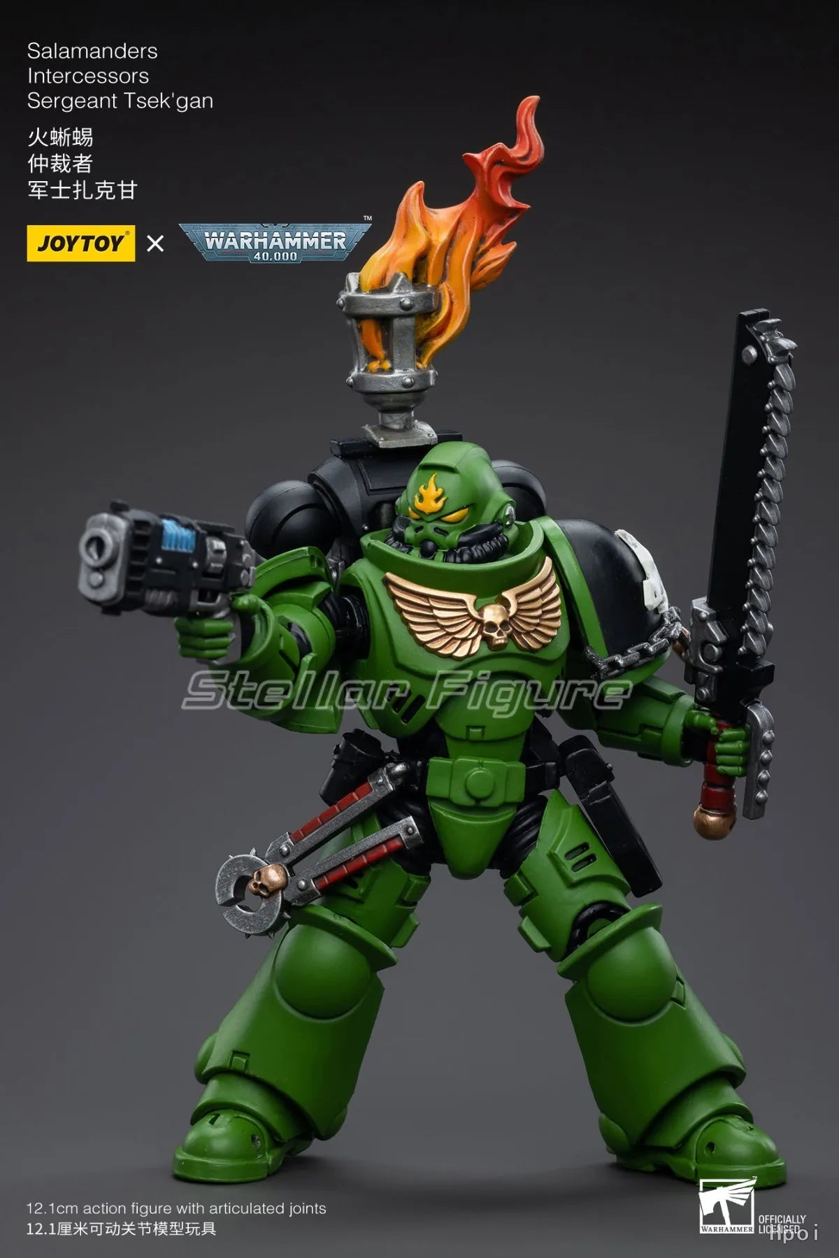 【SF】JOYTOY 1/18 Action Figure Warhammer 40K  Salamanders Intercessors Sergeant Tsek'gan  Prime Model Toy Gift
