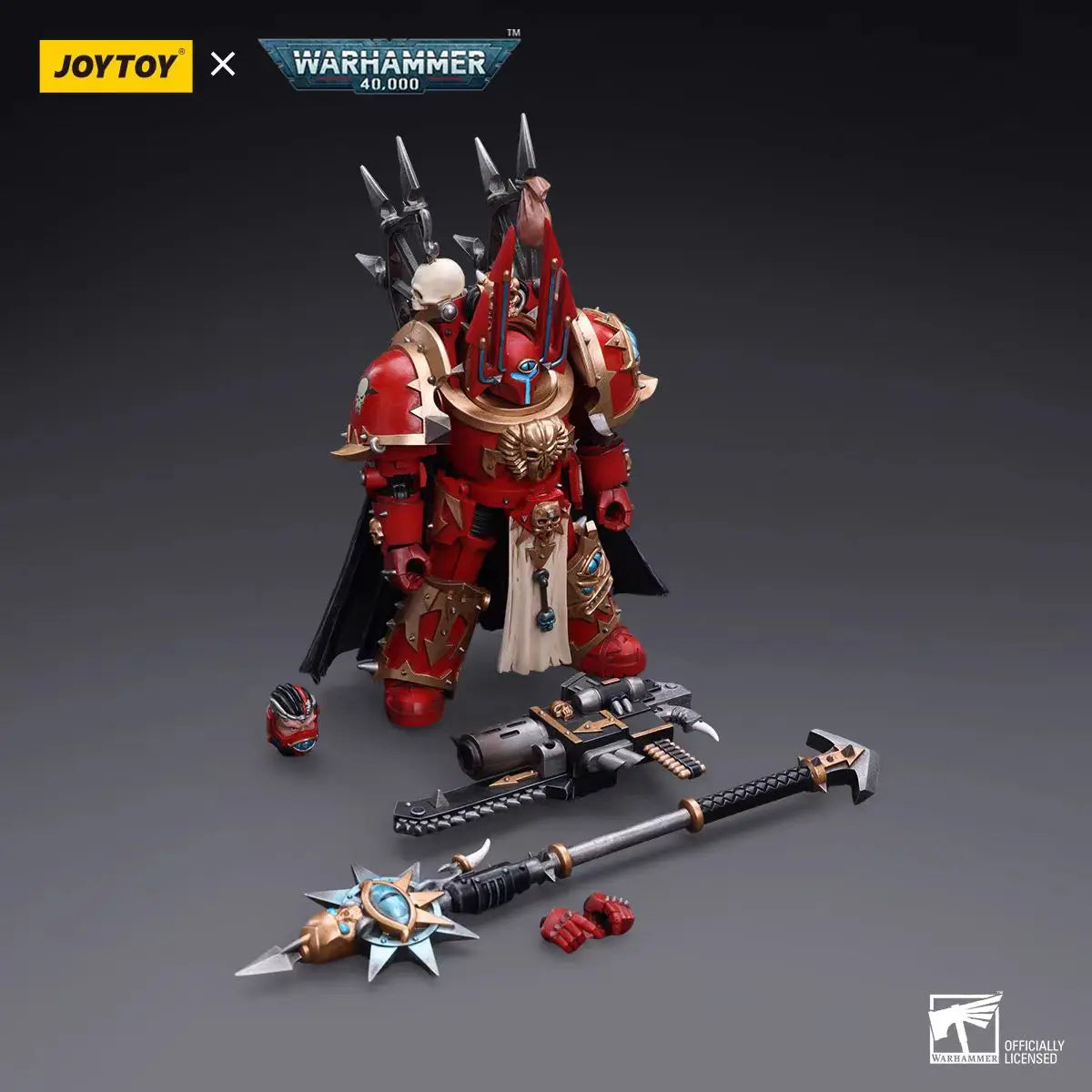 IN STOCK JOYTOY Warhammer 40k 1/18  ChaosSpace Marines Crimson Slaughter Sorcerer Lord in Terminator Armour Mecha Model