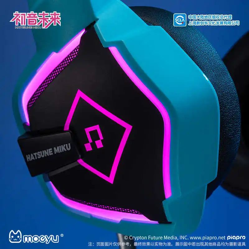Hot Moeyu Hatsune Miku Esports Heart Series Anime E-Sport Kopfhörer Mechanisches Surround Sound Kabelgebundenes Headset Weihnachtsgeschenk Spielzeug