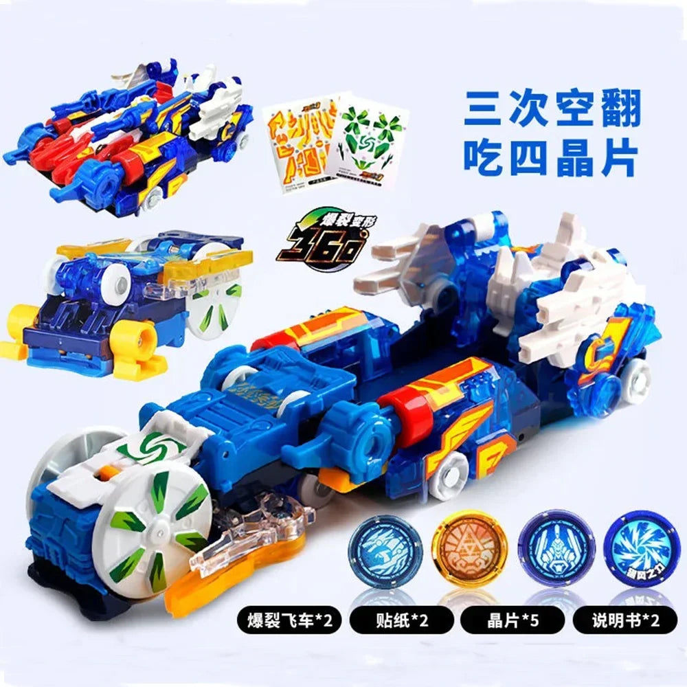 Screechers Explosive Speed Car 3 Metamorphosis Actionfiguren Kindergeschenke Jungen Spielzeug Auswurf Flip Verformung Doppelauto