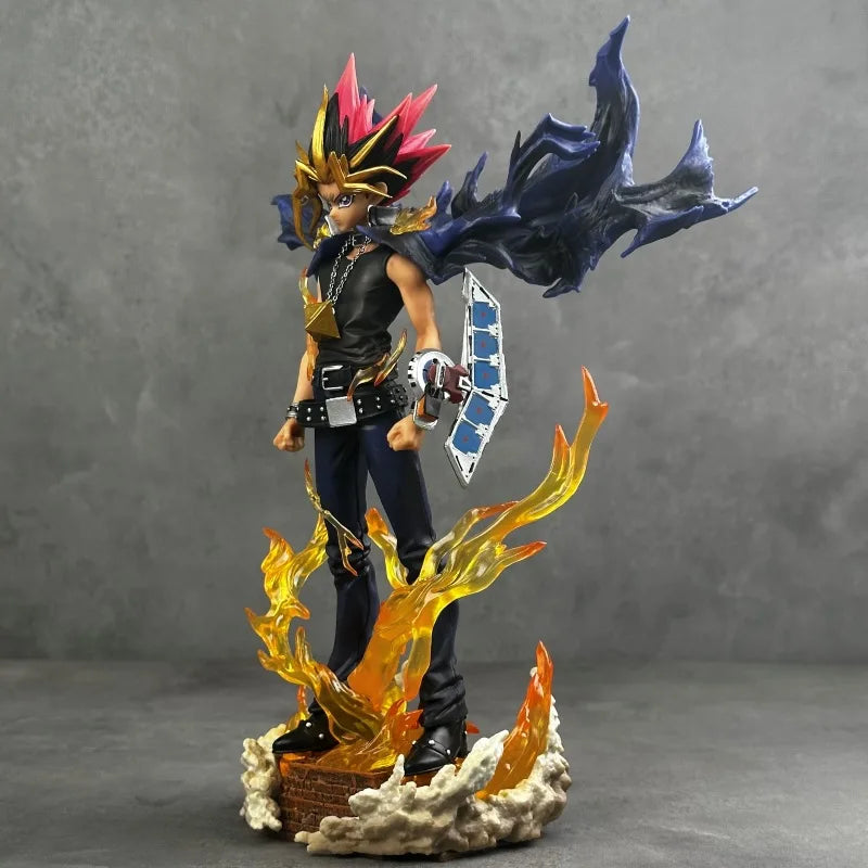 28cm Duel Monsters Anime Figure Gk Yugi Muto Figures 2 Heads Pvc Anime Statue Model Collectible Decoration Toys Christmas Gifts