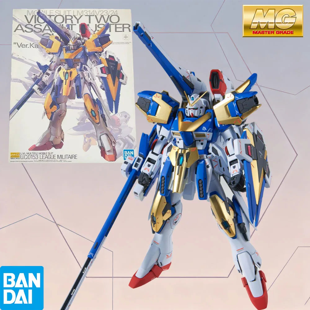 Bandai Genuine MGSD Mobile Suit Gundam Victory V2 Gundam Assault Buster Ver.Ka Collectible Assembly Model toy