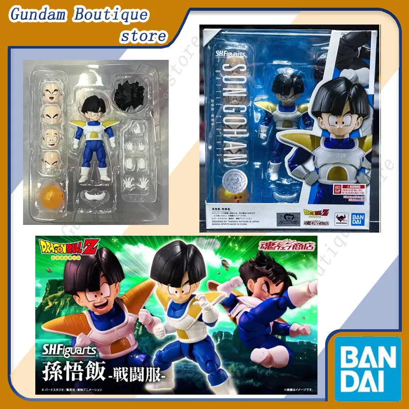 Bandai Genuine SHF DRAGON BALL Son Gohan -BATTLE CLOTHES- Anime Action Figure Collectible Model Toys Ornaments Gift Children Kid