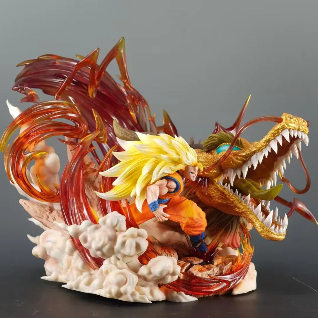 50cm Dragon Ball Dragon Fist Son Goku Anime Figures PVC Super Saiyan Can Glow Peripheral Collect Desktop Ornaments Gift Toys Kid