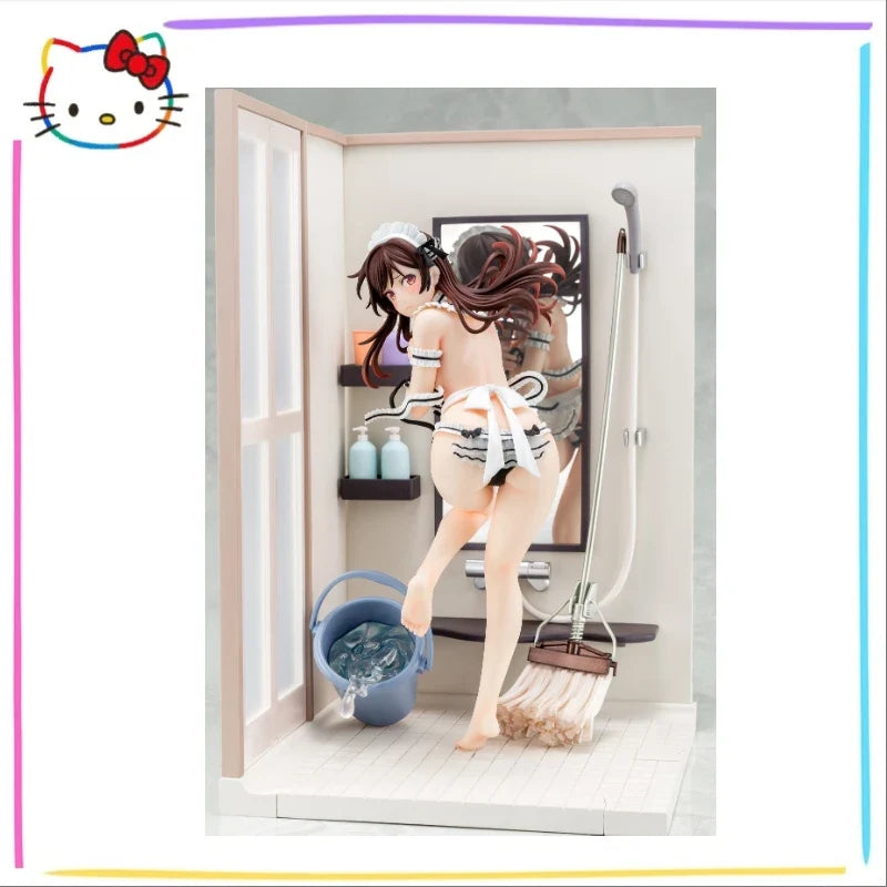 '+In Stock Original HAKOIRI MUSUME Inc Rent-a-Girlfriend Mizuhara Chizuru Maid Bikini Cleaning 30CM Animation Figures Ornaments