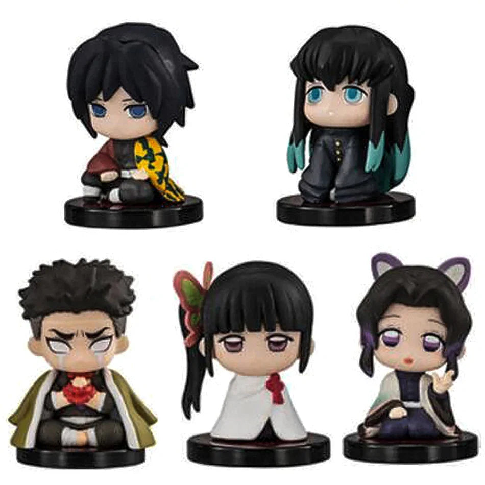 4/5/6Pcs Set Anime Demon Slayer Figure 7cm Kamado Tanjirou Kamado Nezuko Mini Cute Edition Pvc Doll Toy Desktop Ornament Gift