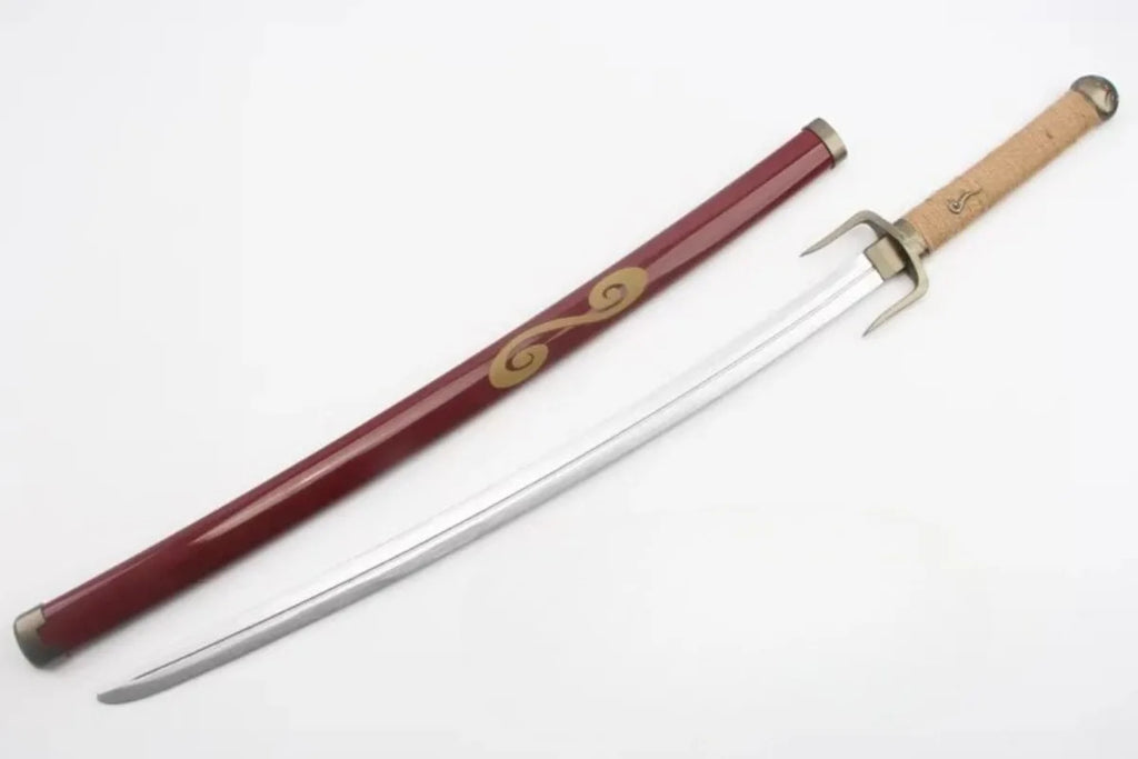 103cm Samurai Champloo Anime Peripheral Mugen Fire Fork Sword Wooden Model Unsharpened Cosplay Desktop Model Ornament Collection