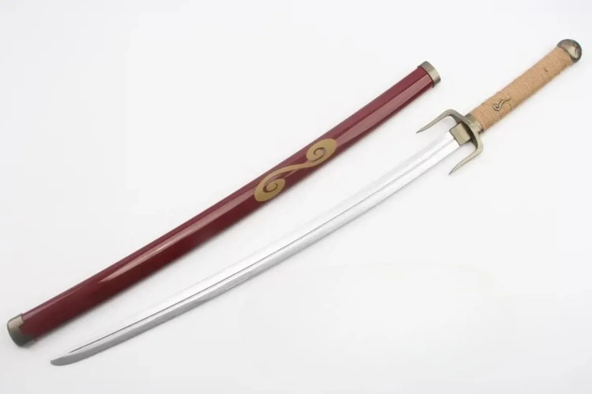 103cm Samurai Champloo Anime Peripheral Mugen Fire Fork Sword Wooden Model Unsharpened Cosplay Desktop Model Ornament Collection