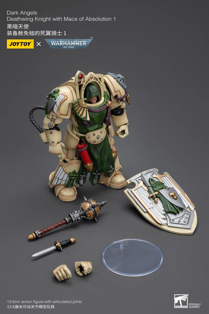 JOYTOYe Warhammer 40K Dark Angels Deathwing Knight Master Mace of Absolution 1 Mace of Absolution 2 Toys Model 1/18 Action Figur