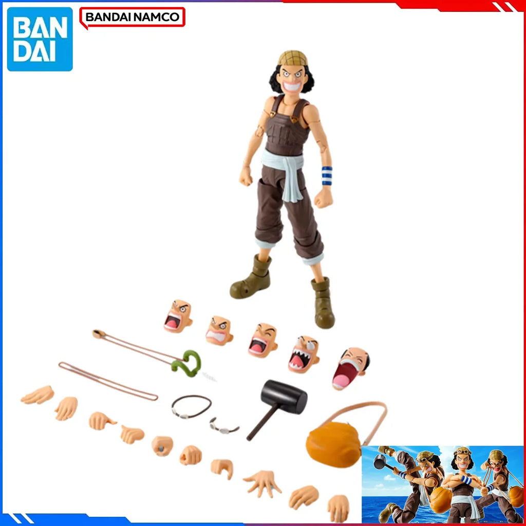 Bandai Genuine One Piece Anime Model Kits Usopp Romance Dawn Toys S.H.Figuarts Action Figure Assembly Model Gift for Boy Girl