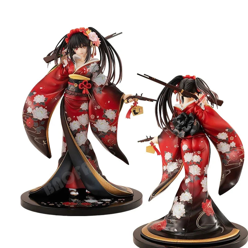 23cm KDcolle Date A Live Anime Girl Figure Kurumi Tokisaki Alluring Kimono Action Figure Kurumi Sexy Girl Figure Adult Model Toy