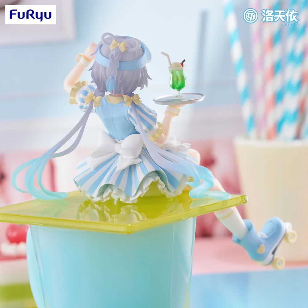100% Original FuRyu Noodle Stopper Figure Vsinger Luo Tianyi Waitress Ver. Anime Figure Action Figure Model Decoration Kawaii