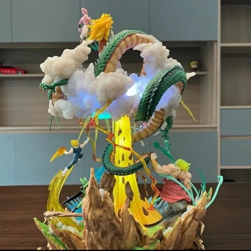 38cm Dragon Ball Figure Son Goku vs Vegeta IV Can glow Anime game model Desktop ornament decorations Holiday Gifts Children toys
