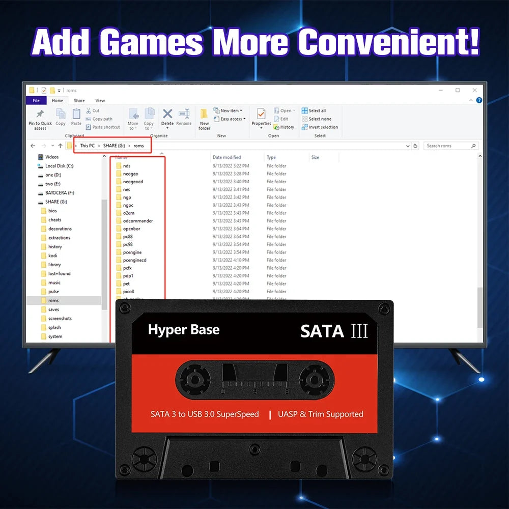 500GB/2TB Gaming HDD Batocera Retro Game Console With 52000+Games For PS3/PS2/Wii/WiiU/N64/SNES/Sega Saturn/MAME for Windows PC