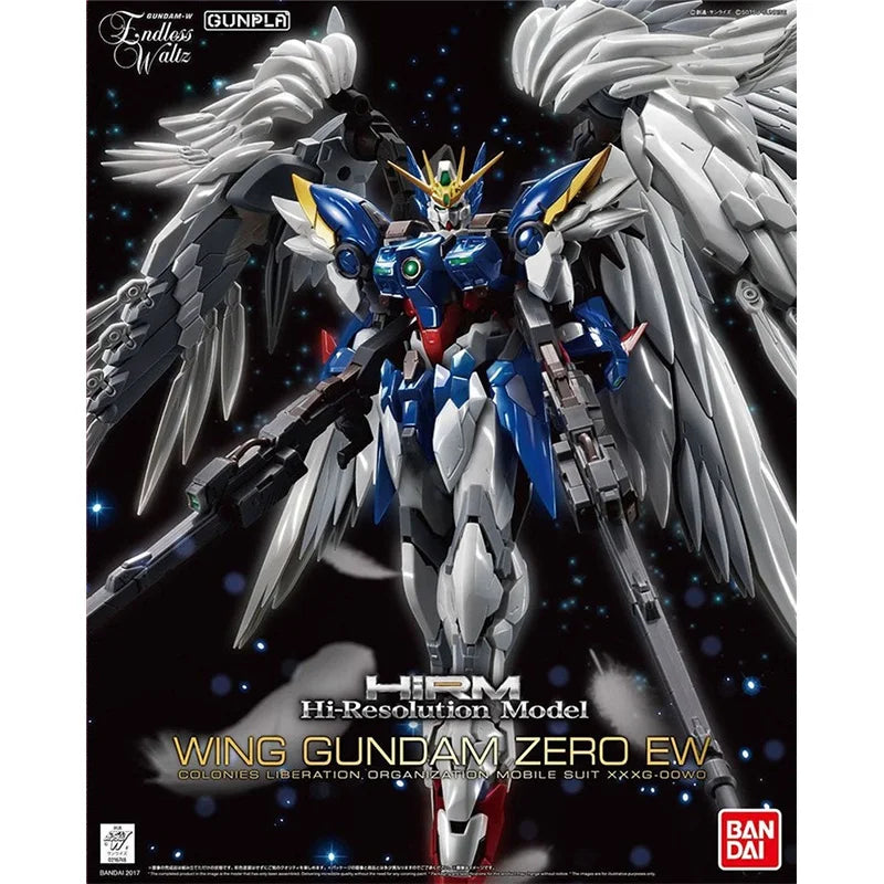 Bandai Genuine Gundam Model Kit Anime Figure HIRM 1/100 Wing Zero EW Collection Gunpla Anime Action Figure Toys for Children