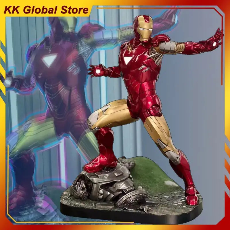 50cm The Avengers Filmfigur Iron Man Peripherer Harzmodell Szene Leuchtstatue Schreibtisch Dekoration Ornamente Geburtstagsgeschenke Spielzeug