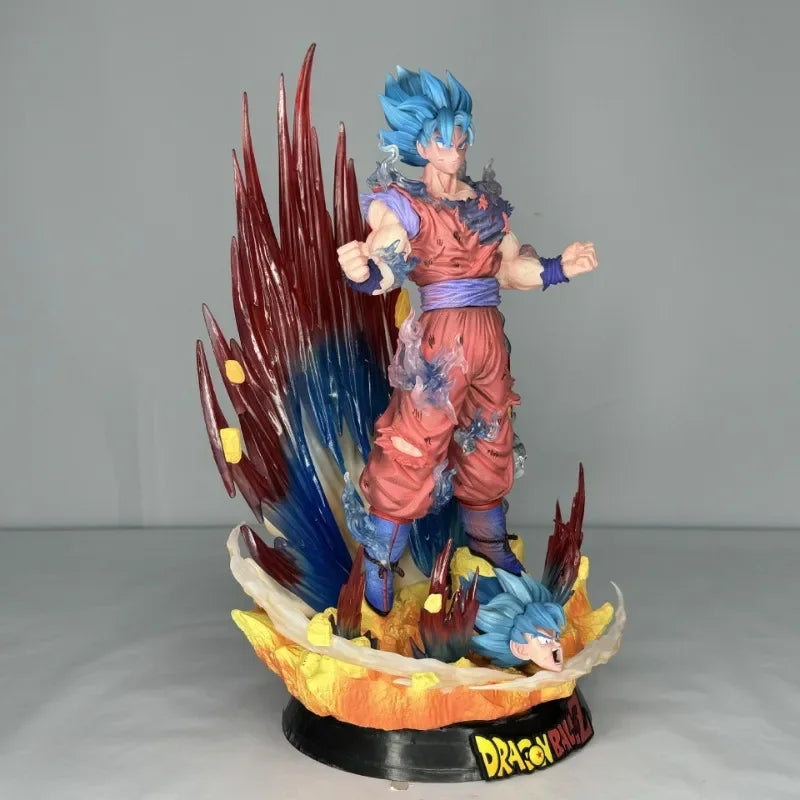 44cm Dragon Ball Figure Son Goku Saiyan with Blue Hair Action Anime Model Collection PVC GK Model Statue Desk Decor Toy for Gift