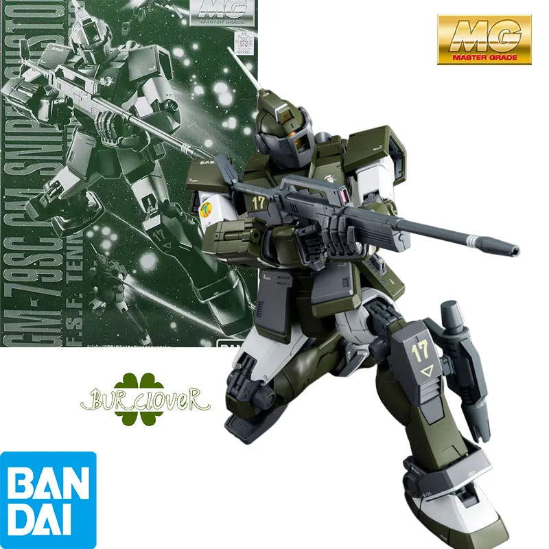 Bandai Original MG GM Sniper Custom RGM-79SC 1/100 Anime Action Figure Assembly Model Toys Ornaments Gifts For Children GUNDAM