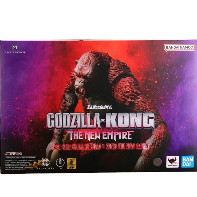 In-Stock BANDAI Genuine Godzilla Vs Kong: The New Empire Anime Figure SHM THE SKAR KING Finished Goods Model Joints Movable Toy