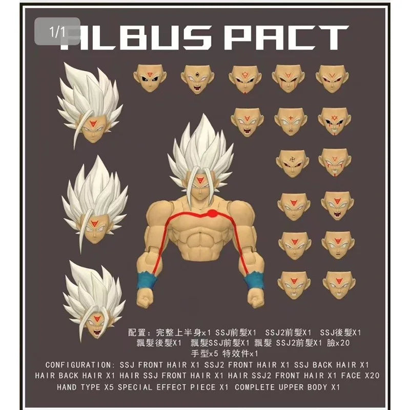 Black Hole Toys Studio Dragon Ball Son Goku Action Figure White God Pvc Upper Body Plainface Carving SHF Accessory Kit Toy Gift