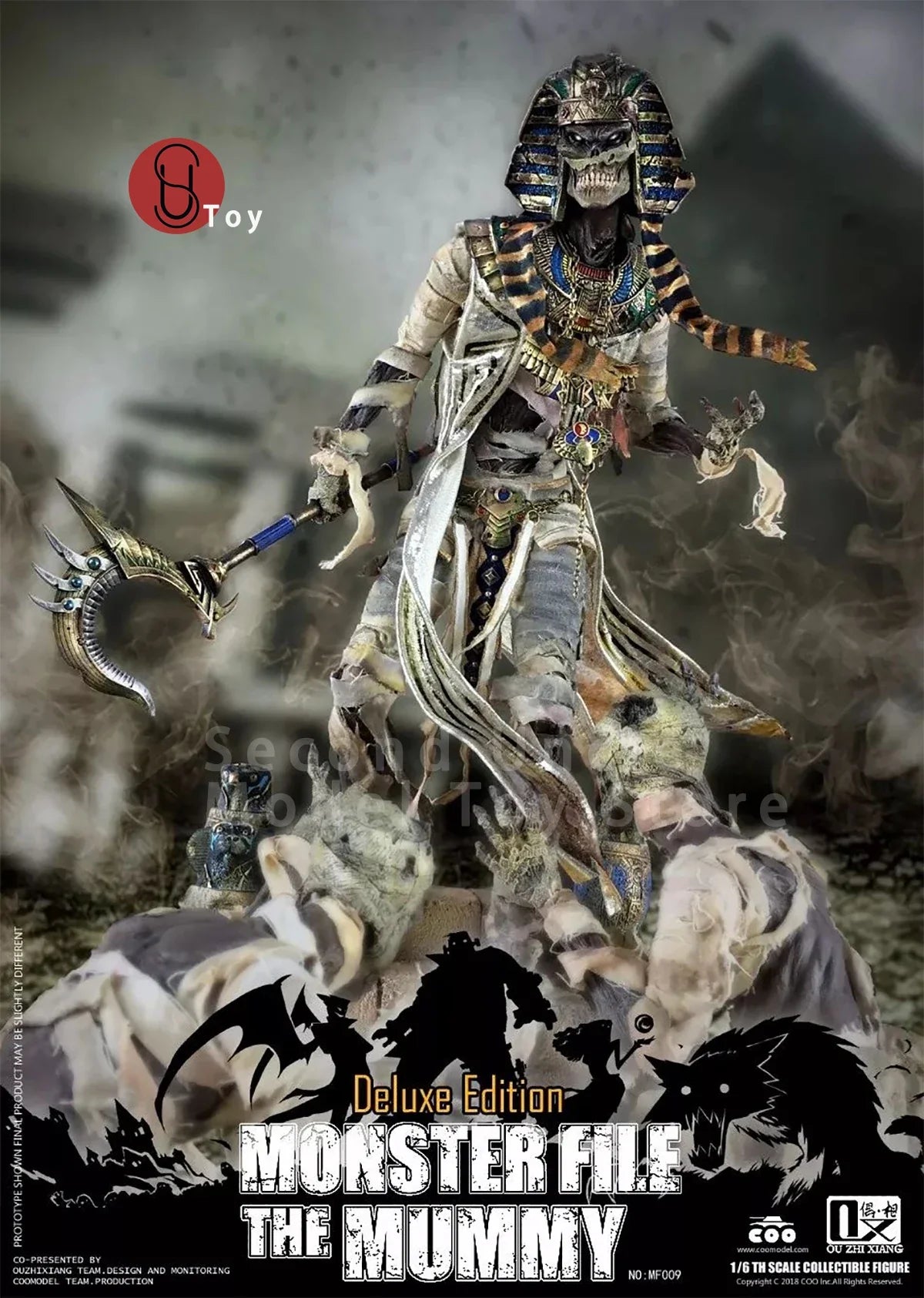 COOMODEL MF008 MF009 1/6 Monster File The Mummy Egypt Skeleton platform 12'' Action Figure Full Set Collectible Model Toys Gift
