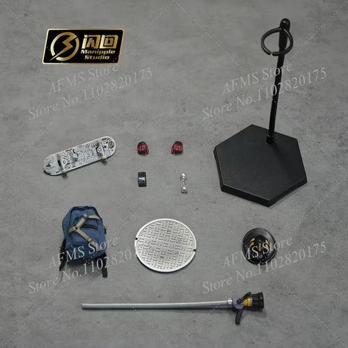 1/12 Herren Soldat The Amazing Spider-Man Rucksack Skateboard Handy Andrew Garfield Zubehör Set Passend für 6 Zoll Actionfigur