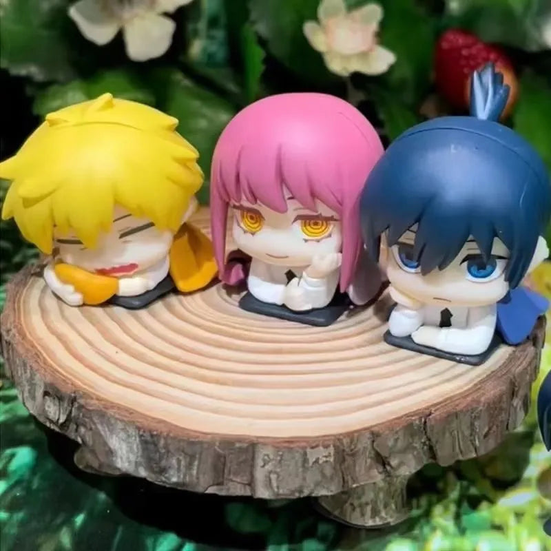 Anime Chainsaw Man Denji Figure Sleeping Position Pochita Power Makima Figure Q Verision Reze Collectile Toy Hayakawa PVC