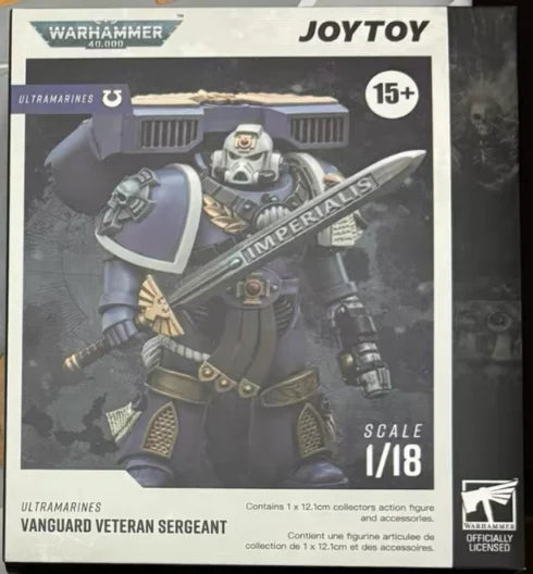 【SF】JOYTOY Warhammer 40K 1/18 Action Figure Ultramarines Vanguard Veteran Sergeant Model Toys Gifts Collection Ornaments
