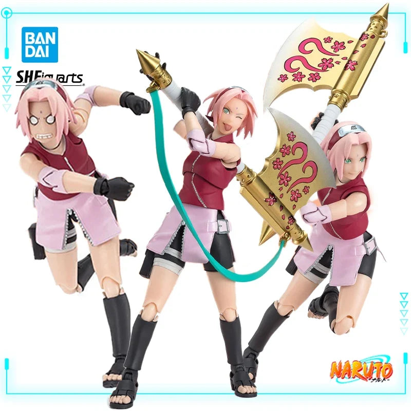 Bandai Original Genuine S.H.Figuarts Anime Naruto Shippuuden Haruno Sakura NARUTOP99 Edition Ver 13.5cm Action Figures Model Toy