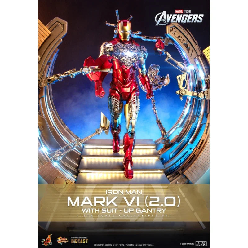In Stock Hottoys MMS687 MMS688 ACS014 Iron Man MK6 2.0 with Suit-up Gantry Anime Action Figure Toy Gift Model Collection Hobby
