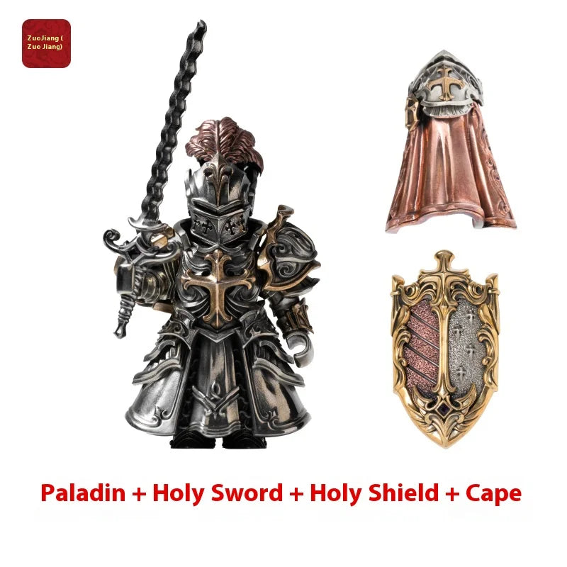 Detachable Metal Paladin Crusader Knight Figurine Chinese Style Desktop Ornament Collectible Action Figure Model Toy Gift