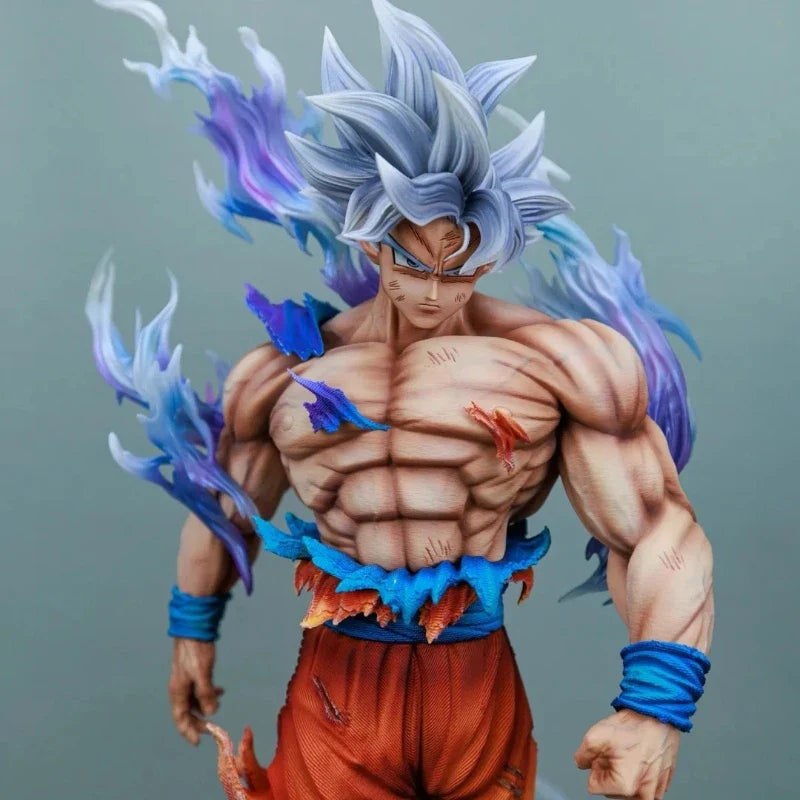 42cm Dragon Ball Ultra Instinct Goku Large Size PVC Figure Replaceable Double Head Statue Collectible Anime Model Toy Decor Gift