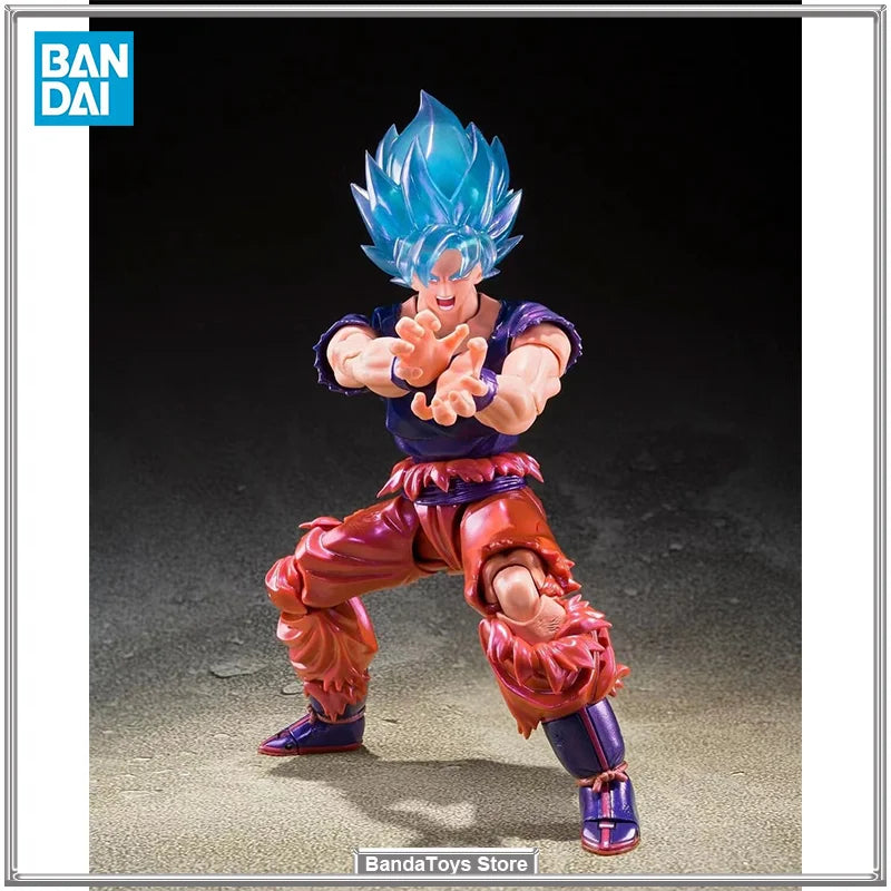 In Stock Original Bandai S.H.Figuarts Dragon Ball Z SHF Super Saiyan God Son Goku SSGSS Kaio-ken JUMP V30TH Anime Model Toys