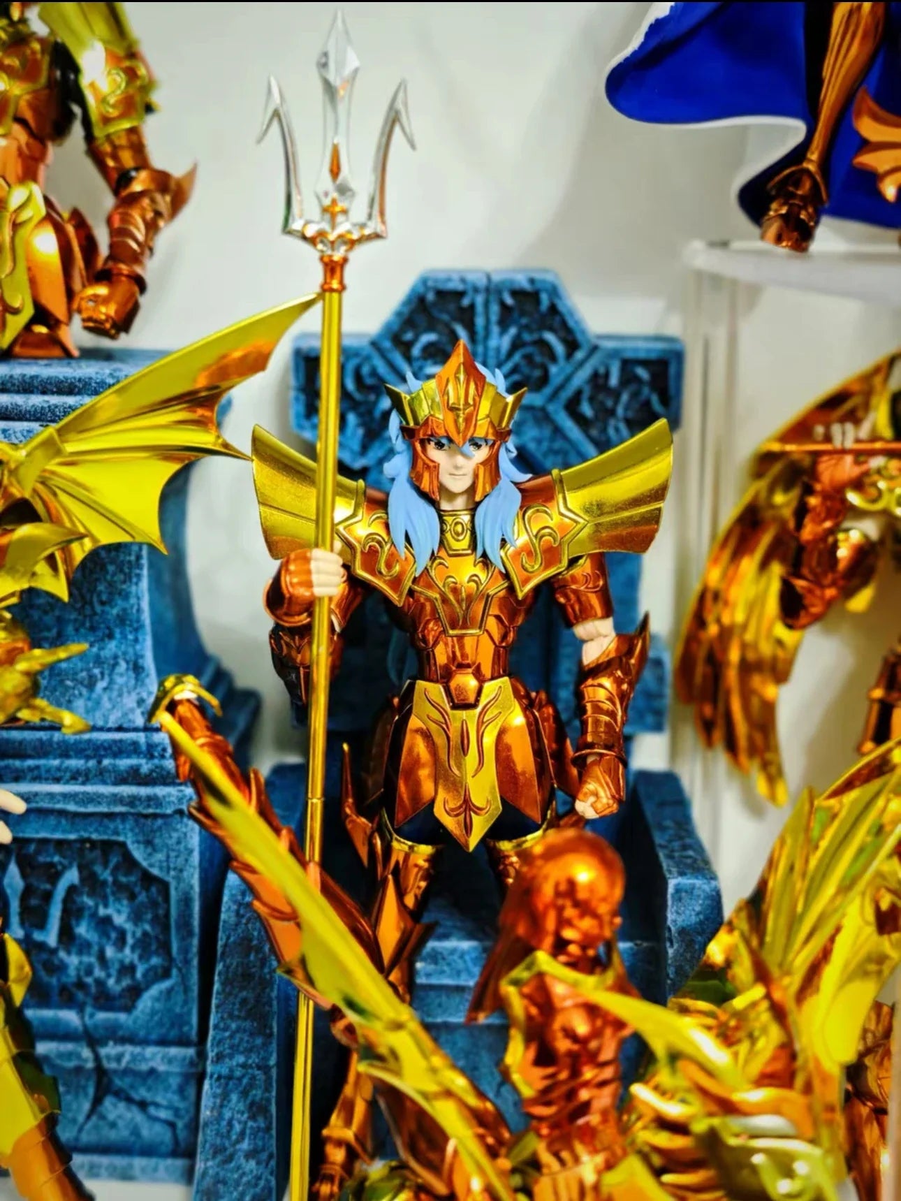 BANDAI Saint Cloth Myth EX Poseidon Deluxe Throne Set - Anime Collectible Figure Model Toy Gift for Fans, Limited Edition