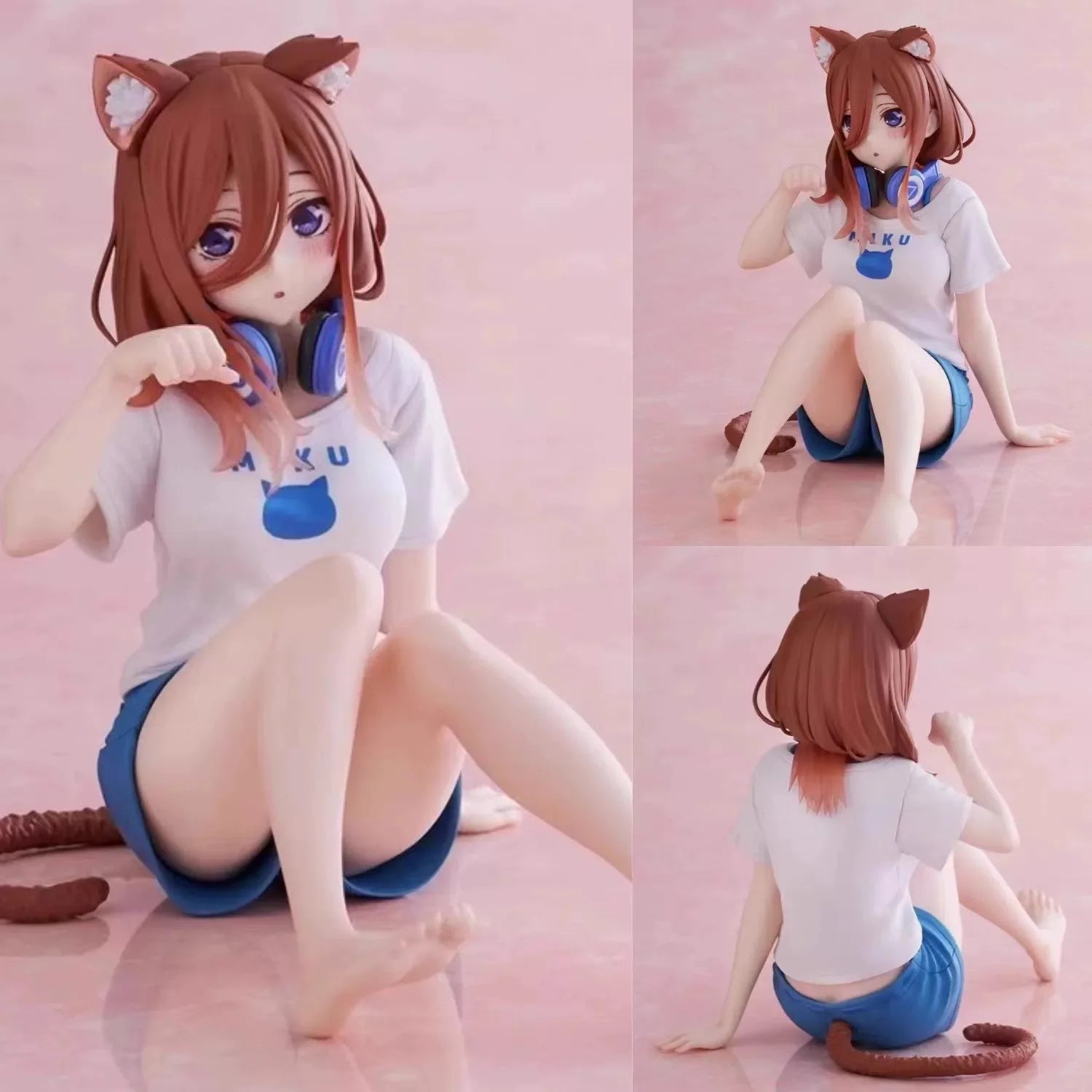 12cm Anime Nakano Nino Figurine The Quintessential Quintuplets Doll Cat Nakano Miku Figure Model PVC In Stock Desktop Cute Toys