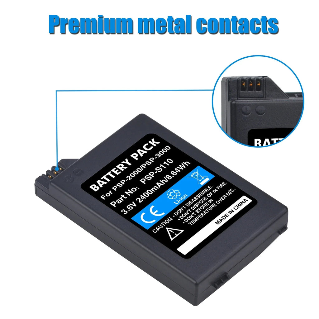 PSP-S110 Battery for Sony PSP Psp3000 Psp2000 2000 3000 3001 3004 Game Console Rechargeable Replacement Batteries & Charger